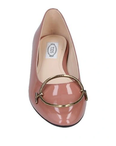 Shop Tod's Woman Ballet Flats Pastel Pink Size 7.5 Soft Leather