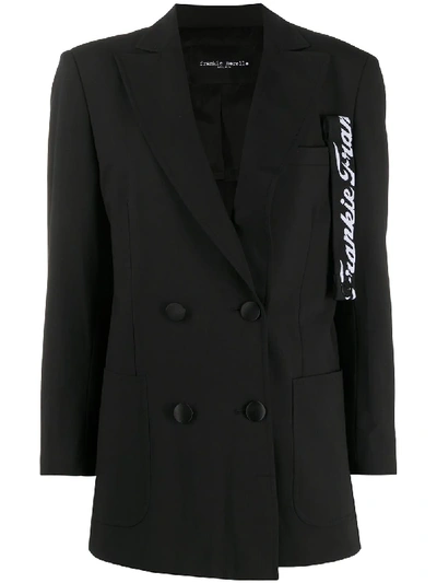 Shop Frankie Morello Logo Tag Blazer In Black