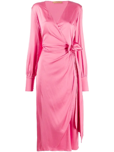 Shop Andamane Wrap Style Midi Dress In Pink