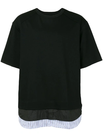 Shop Juunj Oversized Layered Hem T-shirt In Black