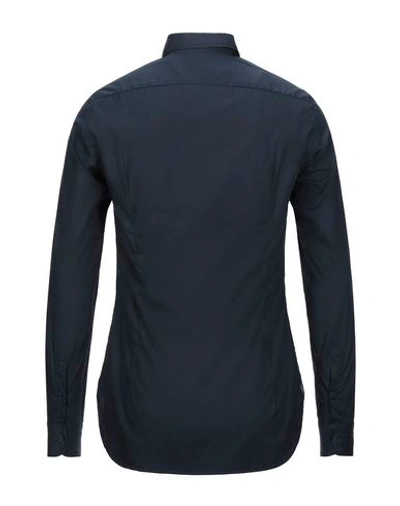 Shop Caliban Solid Color Shirt In Dark Blue