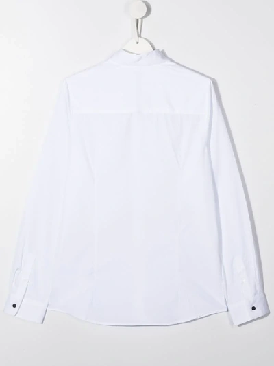Shop Givenchy Teen Logo-print Long-sleeved Shirt In White