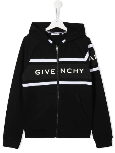 Shop Givenchy Teen Logo-print Hoodie In Black