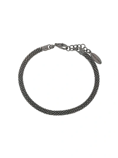 Shop Brunello Cucinelli Bead Chain Bracelet In Silver