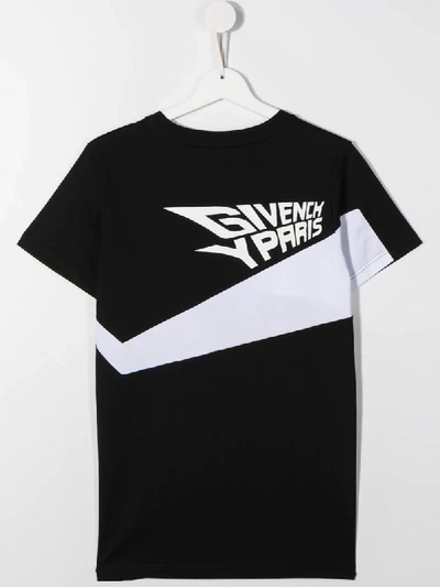 Shop Givenchy Teen Logo-print Panelled T-shirt In Black