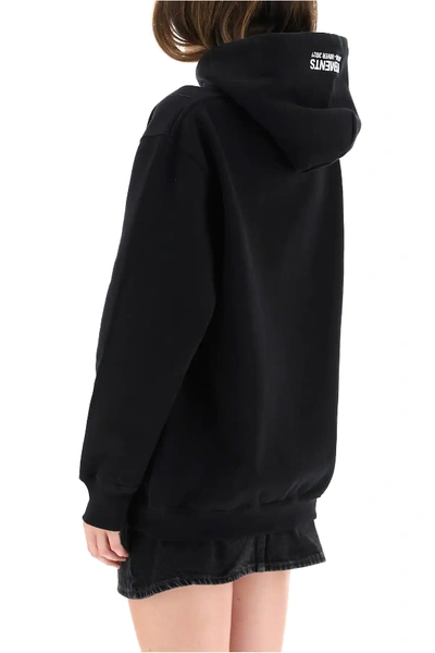 Shop Vetements Antwerpen Print Hoodie In Black,red,white