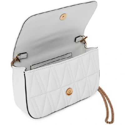 Shop Versace White Quilted Vitrus Evening Bag In K0aot White