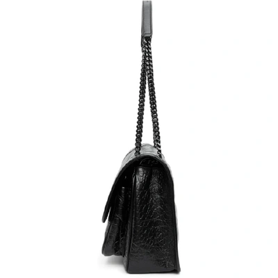 Shop Saint Laurent Black Croc Medium Niki Bag In 1000 Black
