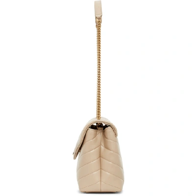 Shop Saint Laurent Taupe Small Loulou Bag In 2721 Dkbeig