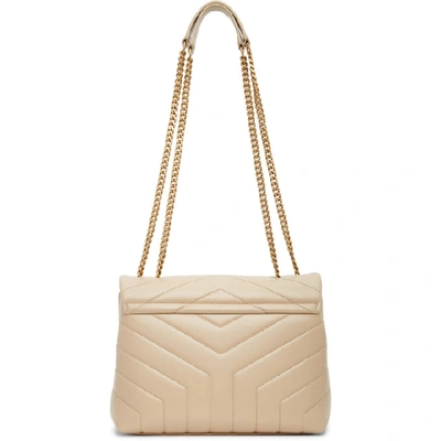 Shop Saint Laurent Taupe Small Loulou Bag In 2721 Dkbeig