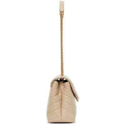 Shop Saint Laurent Taupe Small Loulou Bag In 2721 Dkbeig