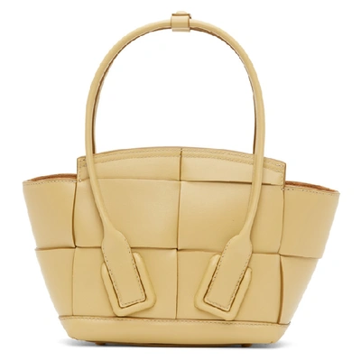 Shop Bottega Veneta Beige Intrecciato Mini Arco Tote In 9484 Tapioc