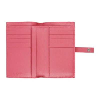 Shop Bottega Veneta Pink Intrecciato Medium French Wallet In 5632 Pink/p