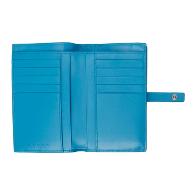 Shop Bottega Veneta Blue Intrecciato Medium French Wallet In 4611 Swimmi