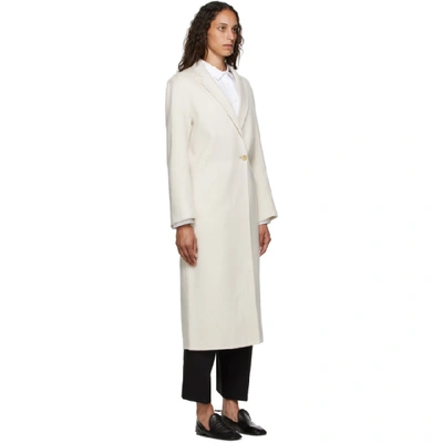 Shop Arch The Beige Silk & Cashmere Coat In Ivory