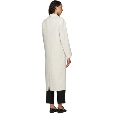 Shop Arch The Beige Silk & Cashmere Coat In Ivory
