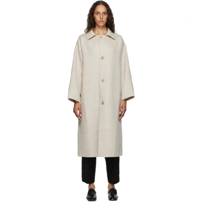 Shop Arch The Beige Silk And Cashmere Coat In L Beige