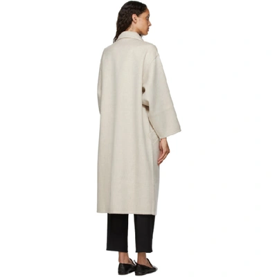Shop Arch The Beige Silk And Cashmere Coat In L Beige
