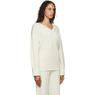 Shop Arch The Off-white Cashmere And Wool V-neck Sweater In Ivory