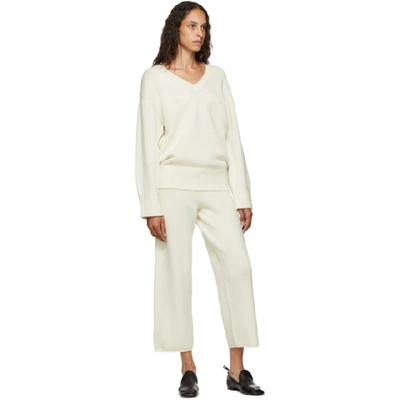 Shop Arch The Off-white Cashmere And Wool Lounge Pants In Ivory