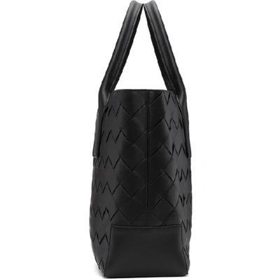 Shop Bottega Veneta Black Intrecciato Leather Tote In 8803 Black