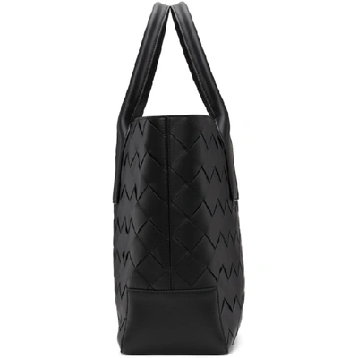 Shop Bottega Veneta Black Intrecciato Leather Tote In 8803 Black