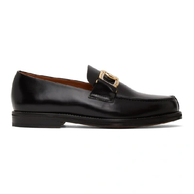 Shop Lanvin Black Swan Loafers In 10black