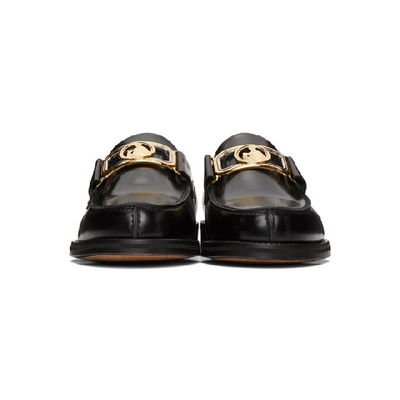 Shop Lanvin Black Swan Loafers In 10black