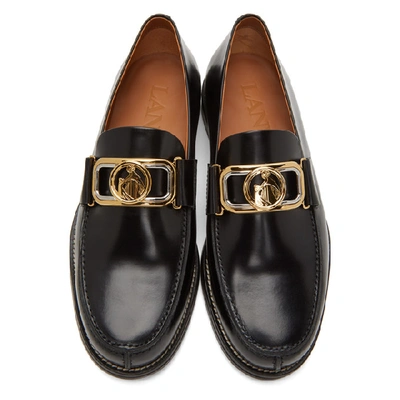 Shop Lanvin Black Swan Loafers In 10black