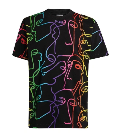 Shop Marcelo Burlon County Of Milan Rainbow Faces T-shirt