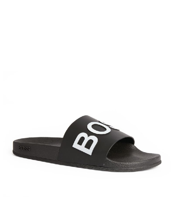 blue hugo boss sliders