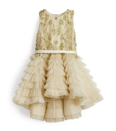 Shop Mischka Aoki Floral-embellished Ruffle Dress (4-12 Years)