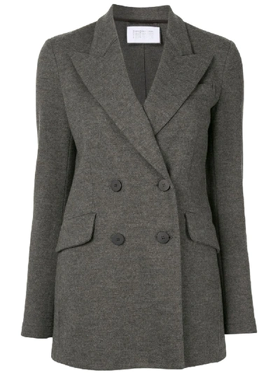 Shop Harris Wharf London Double Breasted Tailored Blazer In Grey