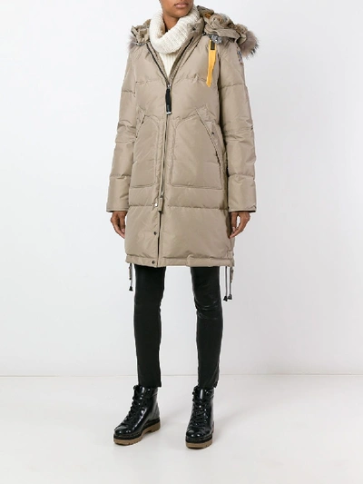 Shop Parajumpers Long Bear Parka In Beige