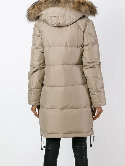 Shop Parajumpers Long Bear Parka In Beige