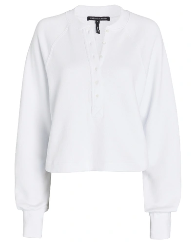 Shop Marissa Webb So Uptight Plunge Henley Sweatshirt In White