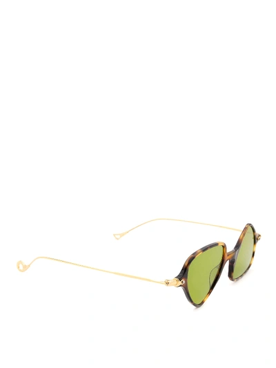 Shop Eyepetizer Twiggy Havana Asymmetric Sunglasses In Brown