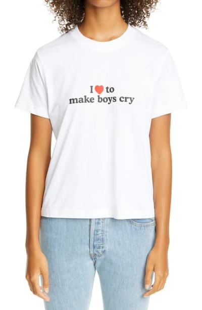 I Make Boys Cry Unisex Graphic Tee In White