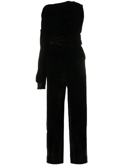 Shop Mm6 Maison Margiela Velvet Jumpsuit In Black