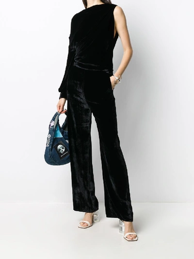 Shop Mm6 Maison Margiela Velvet Jumpsuit In Black