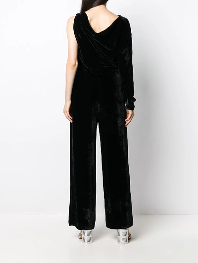 Shop Mm6 Maison Margiela Velvet Jumpsuit In Black