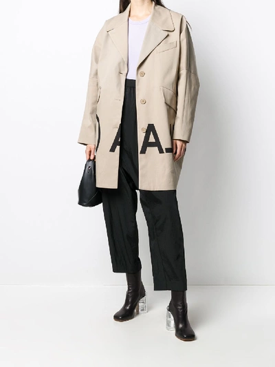 Shop Mm6 Maison Margiela Oversize Coat In Beige