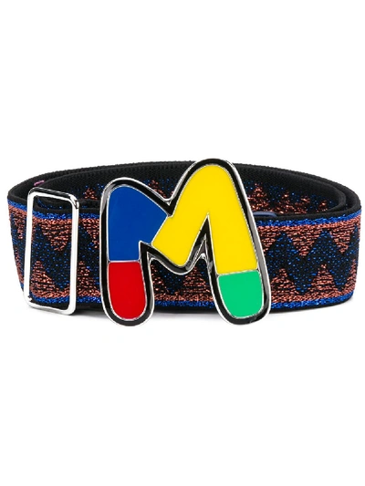 Shop M Missoni Logo Belt In Blue