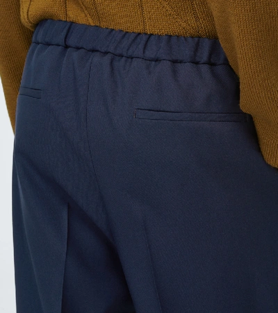 Shop Jil Sander Cropped Wool Pants In Blue