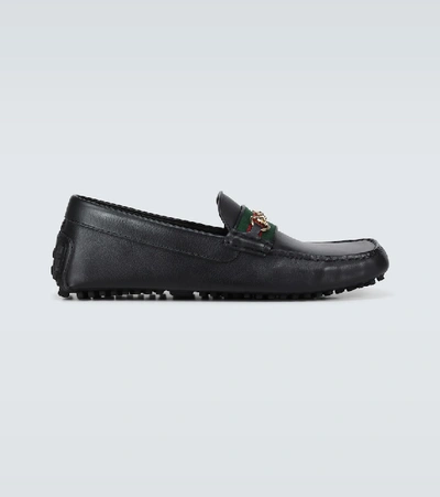 Shop Gucci Ayrton Horsebit Loafers In Black