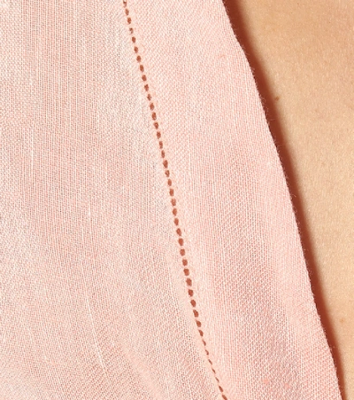 Shop Lisa Marie Fernandez Linen Crop Top In Pink