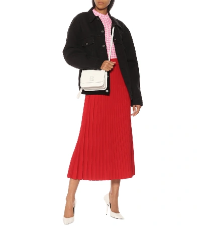 Shop Balenciaga Pleated Midi Skirt In Red