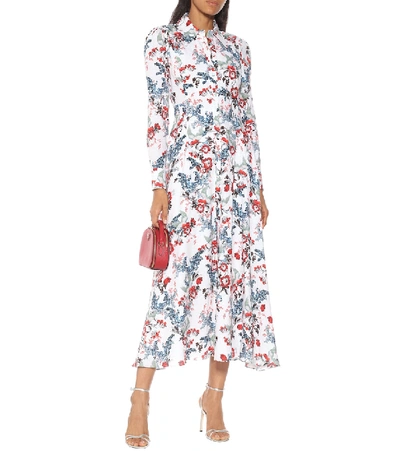 Shop Erdem Yolande Linen Dress In Multicoloured