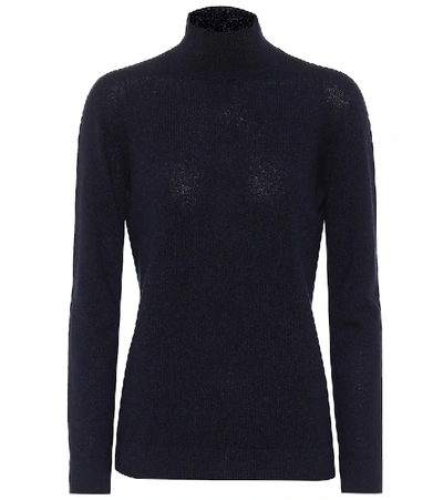 Shop Agnona Cashmere Turtleneck Sweater In Blue