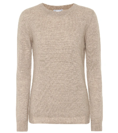 Shop Agnona Cashmere And Silk-blend Sweater In Beige